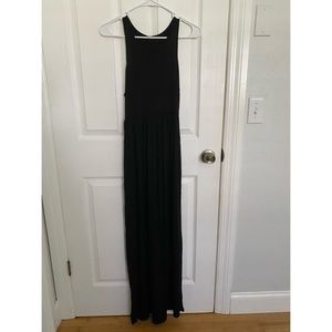 Black cinched maxi dress